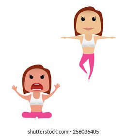 Sporty girl set doing actions for use in advertising, presentations, brochures, blogs, documents and forms, etc.