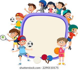 Sporty Kids Banner Template illustration