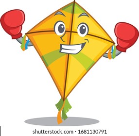 A sporty kite boxing mascot design style