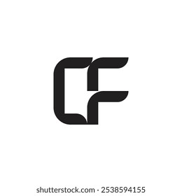 Sporty letter C and F in digital clock font, suitable for sport brand fashion logo