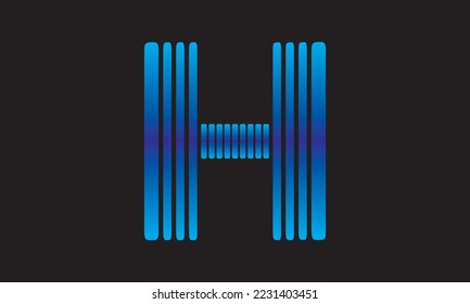 
sporty letter h dumbbell letter desing