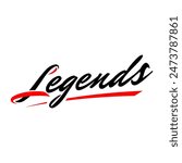 sporty lettering emblem Legend Logo vector typography concept design template