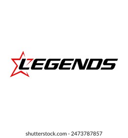 sporty lettering emblem Legend Logo vector typography concept design template