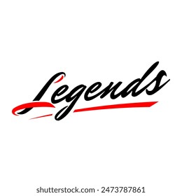 sporty lettering emblem Legend Logo vector typography concept design template