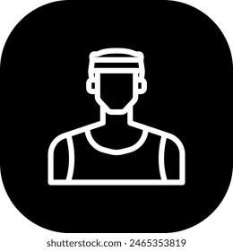 Sporty man diversity people icon with black filled line outline style. man, male, sporty, sport, person, people, lifestyle. Vector Illustration