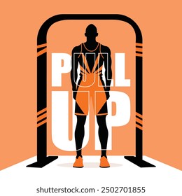 Hombre deportivo Pull Up Ejercicio deportivo