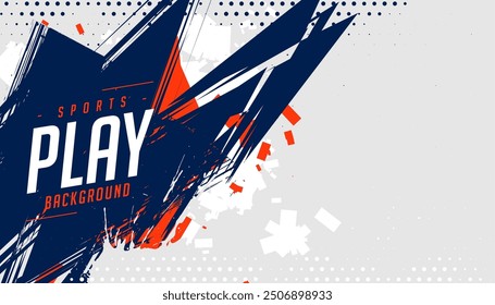 sporty and messy sporty play background in brush stroke style vector