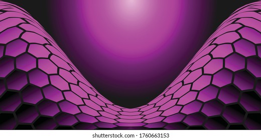 Sporty and modern abstract hexagon wave digital background. Vector