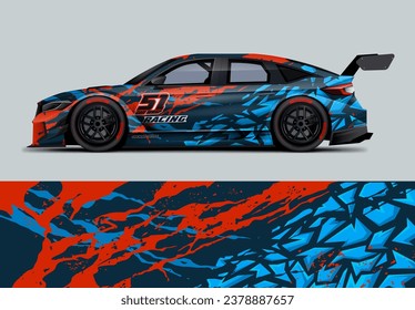 Diseño deportivo moderno Racing Car wrap livery