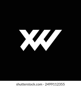 Sporty monogram letter X and W in zigzag style