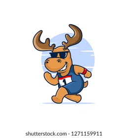 Sporty Moose Run Smile