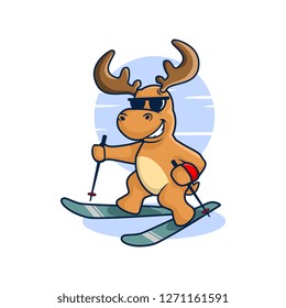 Sporty Moose Ski Smile