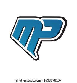 sporty MP logo initial B & G graphic concept branding vector icons