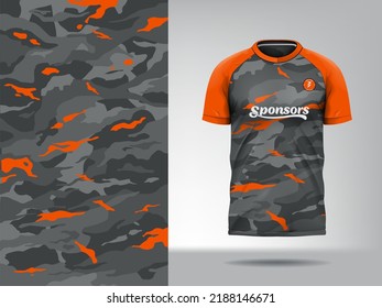 Sporty orange camuflage jersey print  Design.Printable vector file