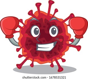 A sporty pedacovirus boxing mascot design style