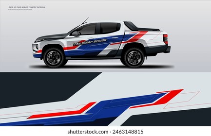 Sportliche Pick-up-LKW-Wrap-Livery-Design-Vektorgrafik druckbare Dateien