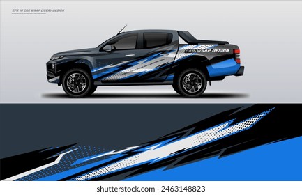 Sportliche Pick-up-LKW-Wrap-Livery-Design-Vektorgrafik druckbare Dateien