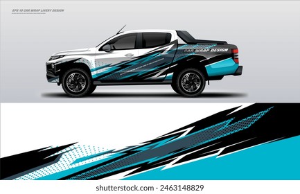 Sportliche Pick-up-LKW-Wrap-Livery-Design-Vektorgrafik druckbare Dateien