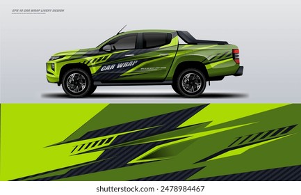 Sporty pick up truck car wrap livery design ready print decal fit on universal pick up truck vecihles