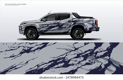 Sporty pick up truck car wrap livery design ready print decal fit on universal pick up truck vecihles