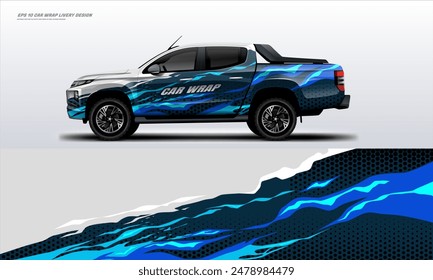 Sportliche Pick-up-Truck-Auto-Wrap-Livery-Design-Ready-Print-Aufkleber-Fit auf Universal-Pick-up-Truck-Fahrzeuge