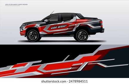 Sportliche Pick-up-Truck-Auto-Wrap-Livery-Design-Ready-Print-Aufkleber-Fit auf Universal-Pick-up-Truck-Fahrzeuge