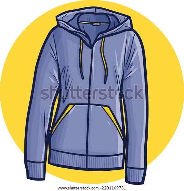 Sporty Purple Hoodie Cartoon Illustration Stock Vector (Royalty Free ...