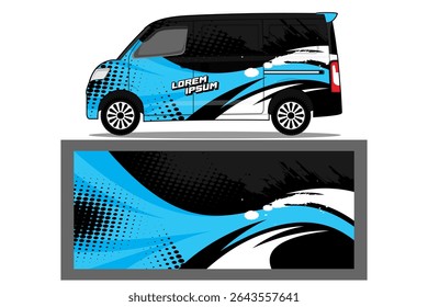Sporty corridas grande van wrap carro wrap livery design foe universal médio vetor eps vetor pronto imprimir arquivo imprimível EPS 10