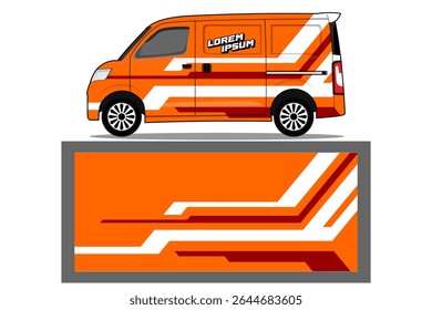 Sporty racing big van wrap car wrap livery design foe universal medium van vector eps ready print printable file EPS 10 in orange color combinations