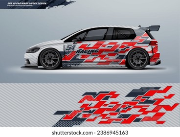 Sporty Racing Car Wrap Design with printable file below