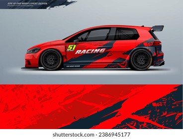 Sporty Racing Car Wrap Design with printable file below