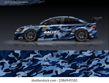 Sporty Racing Car Wrap Design with printable file below