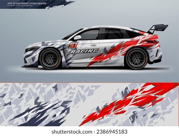 Sporty Racing Car Wrap Design with printable file below