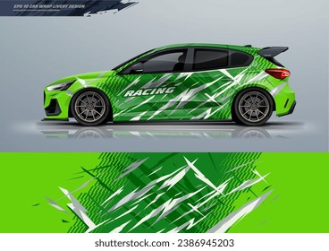 Sporty Racing Car Wrap Design with printable file below