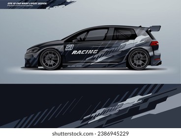 Sporty Racing Car Wrap Design with printable file below