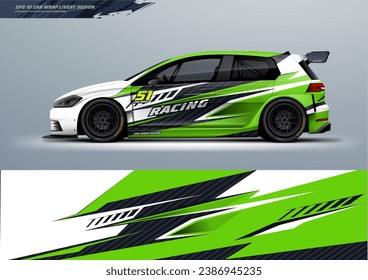 Sporty Racing Car Wrap Design with printable file below