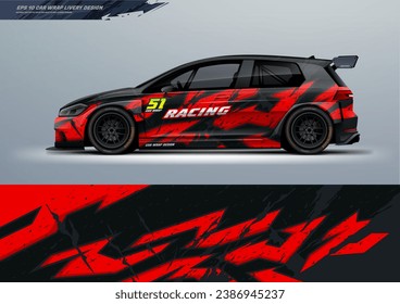 Sporty Racing Car Wrap Design with printable file below