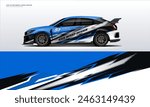 Sporty Racing Car wrap livery design. vinyl sticker design in vector file