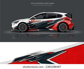 Sporty racing car wrap livery design printable file below