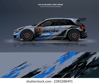 Sporty racing car wrap livery design printable file below