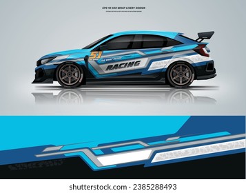 Sporty racing car wrap livery design printable file below