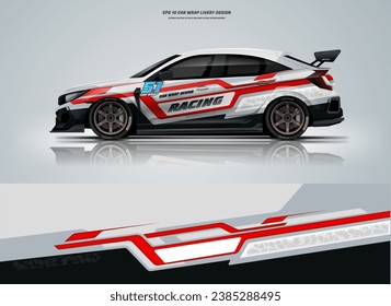 Sporty racing car wrap livery design printable file below