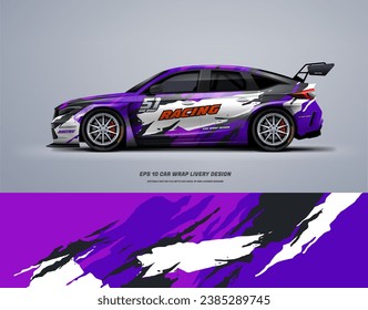 Sporty racing car wrap livery design