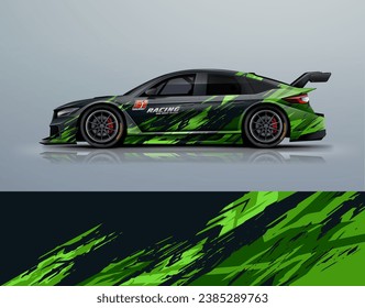 Sporty racing car wrap livery design