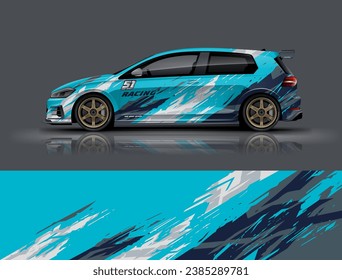 Sporty racing car wrap livery design