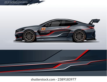 Sporty Racing Car wrap livery design. vinyl sticker design in vector file