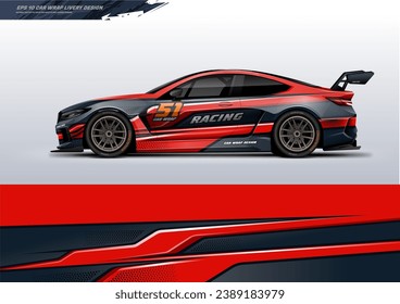 Sporty Racing Car wrap livery design. vinyl sticker design in vector file