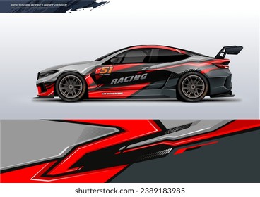 Sporty Racing Car wrap livery design. vinyl sticker design in vector file