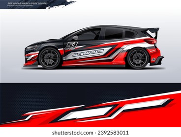 Sporty Racing Car wrap livery design with vector printable file nelow