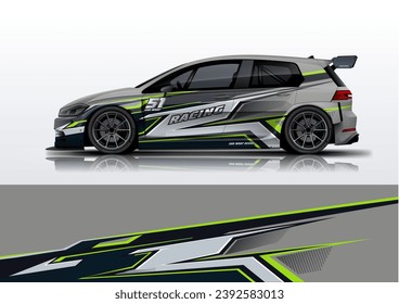 Sporty Racing Car wrap livery design with vector printable file nelow